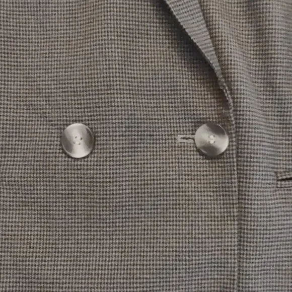 H&M Plaid Blazer Size Small Double Breasted Academic Preppy Classic Brown - Picture 5 of 9